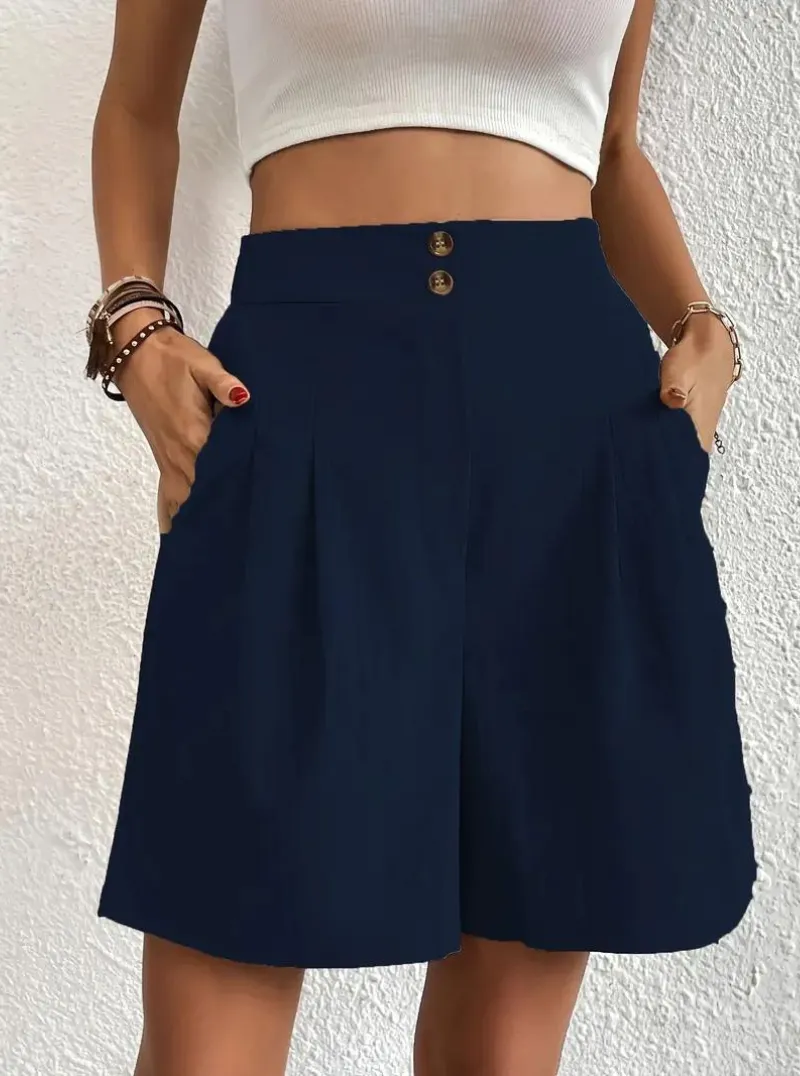 High Waisted Pleated Shorts