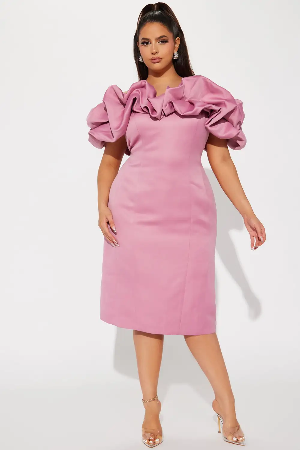 Parisian Nights Midi Dress - Mauve