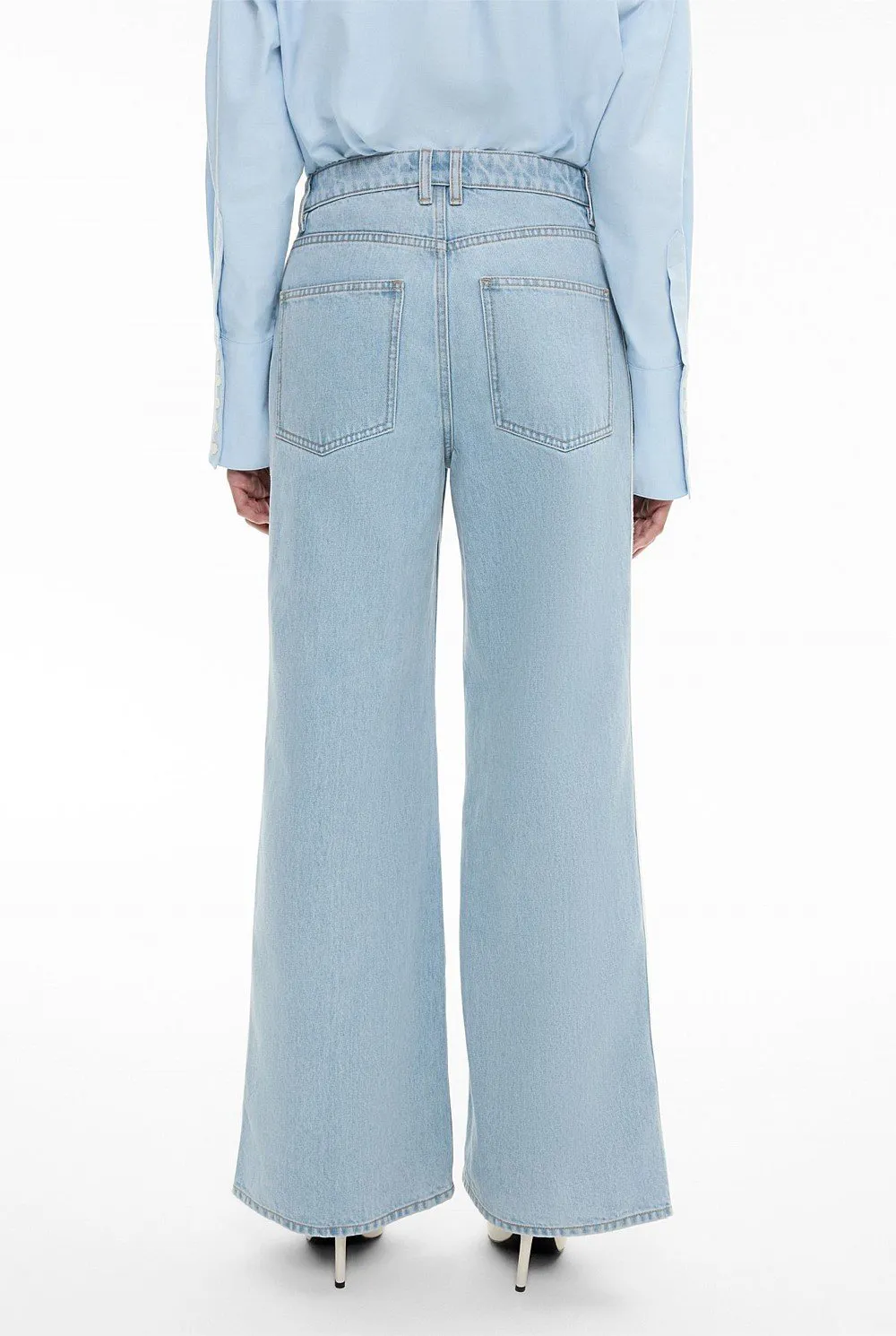 Side-Striped Denim Long Pants