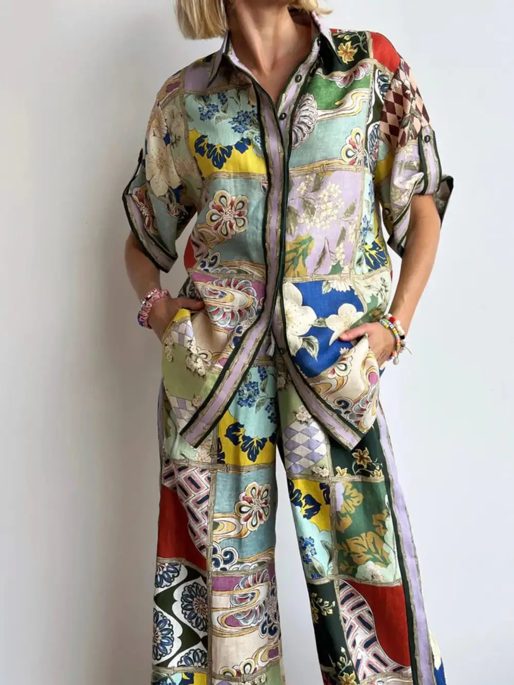 Everyday Button Front Printed Set
