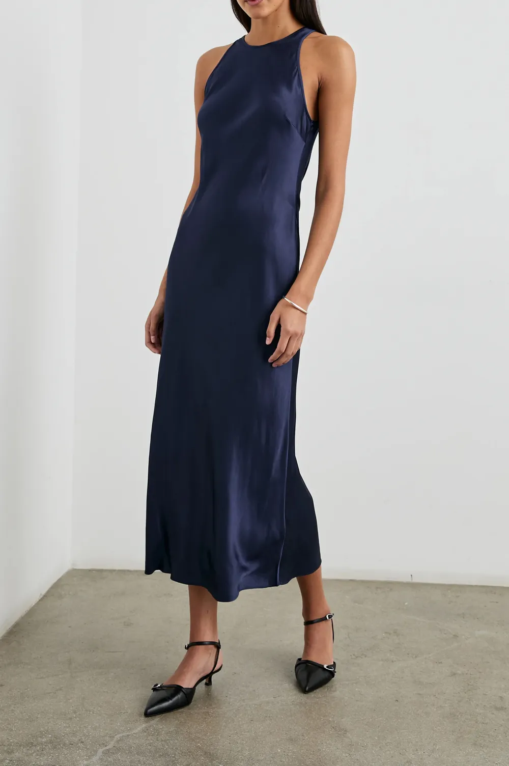 Sleeveless Lightweight Satin Sheen Dress