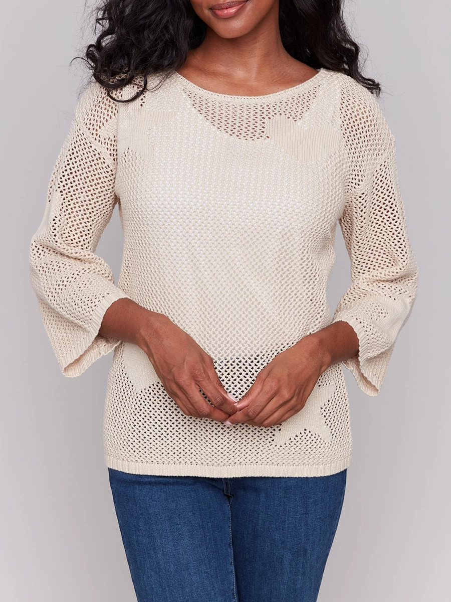 Women's Lively and Cute Star Hollow Blouse