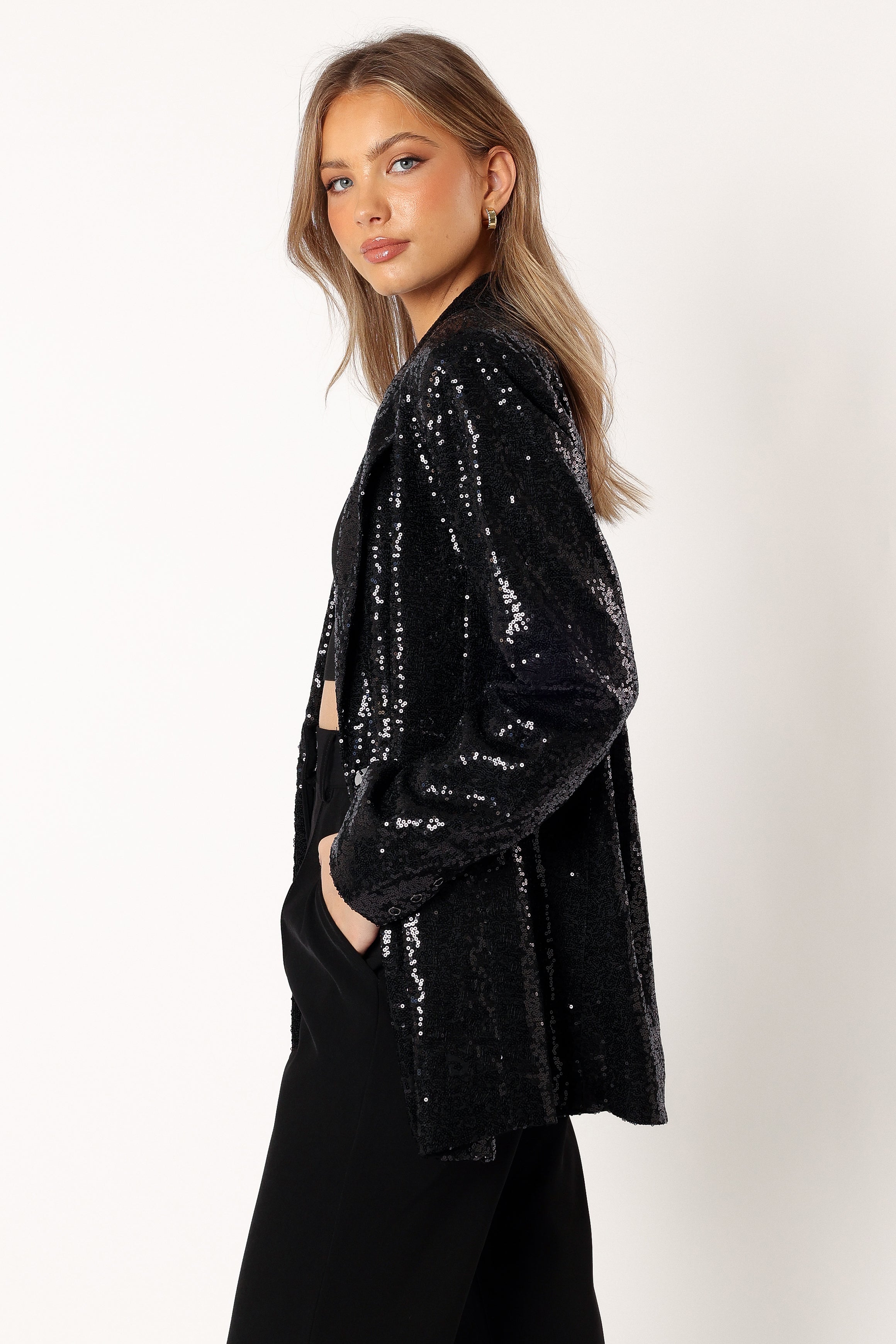 Delaney Sequin Blazer - Black