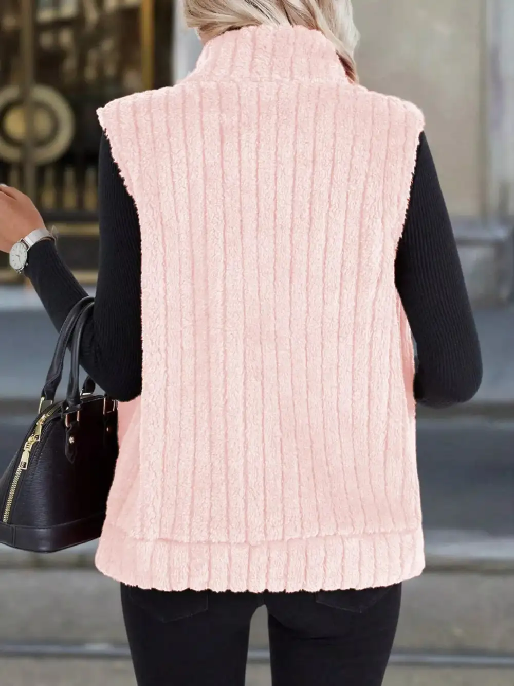 Full Size Fleece Zip-Up Vest