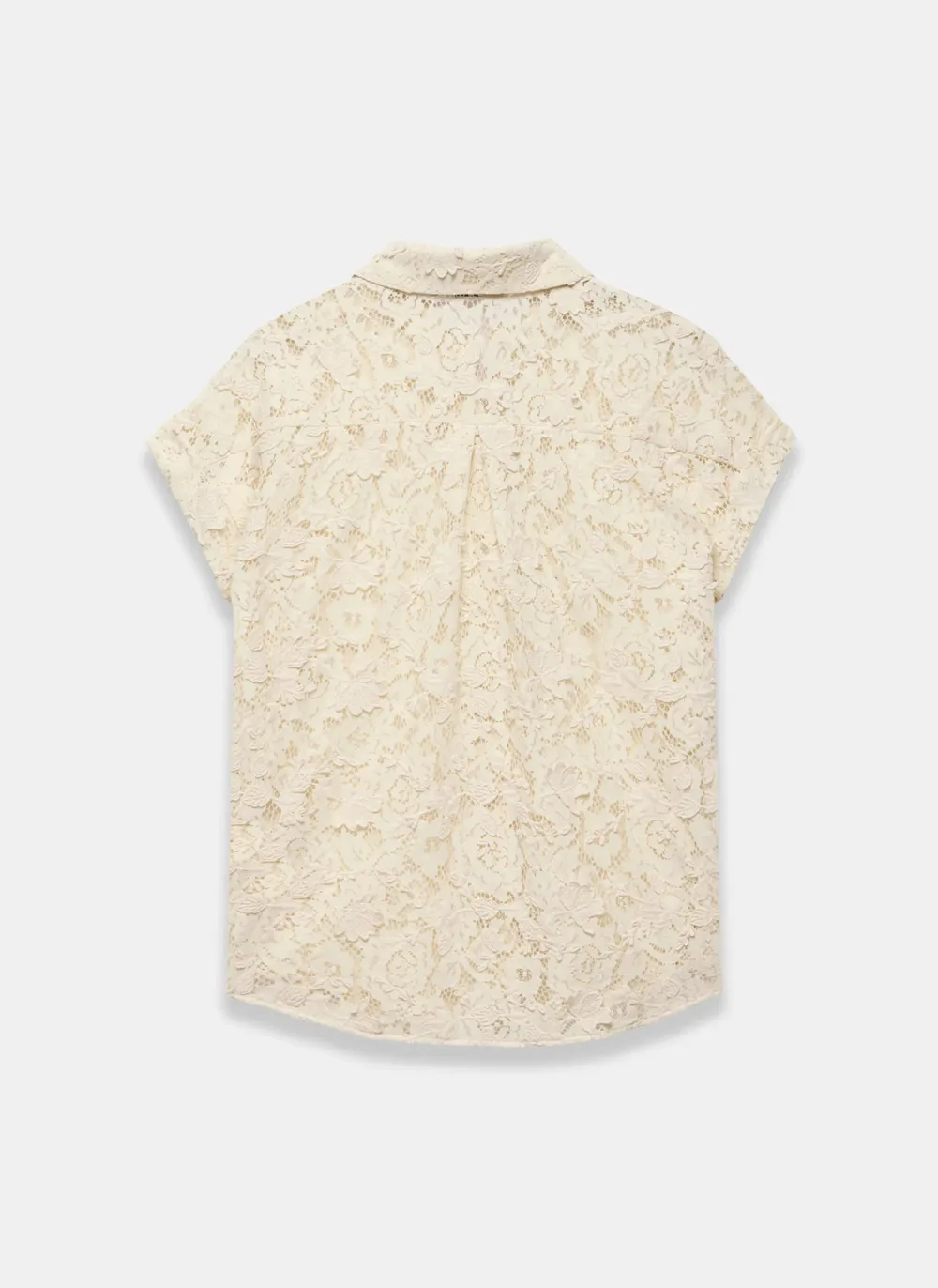 Casual Style Cream Lace Shirt