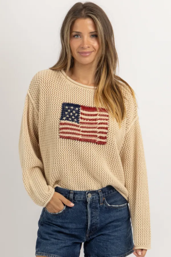 USA BEIGE KNIT SWEATER