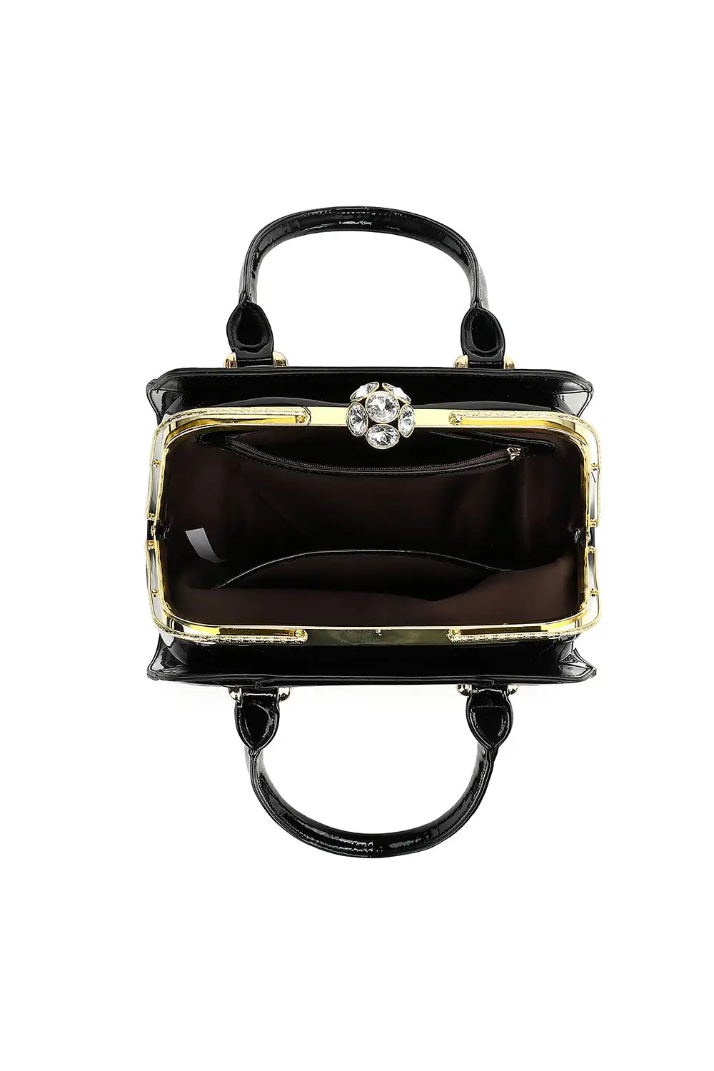 Rhinestone Frame Satchel Bag