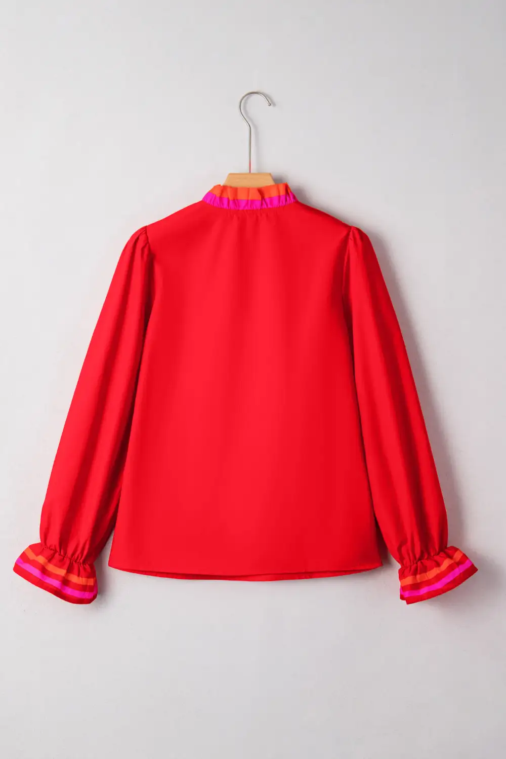 Ruffle Sleeve Long Sleeve Blouse