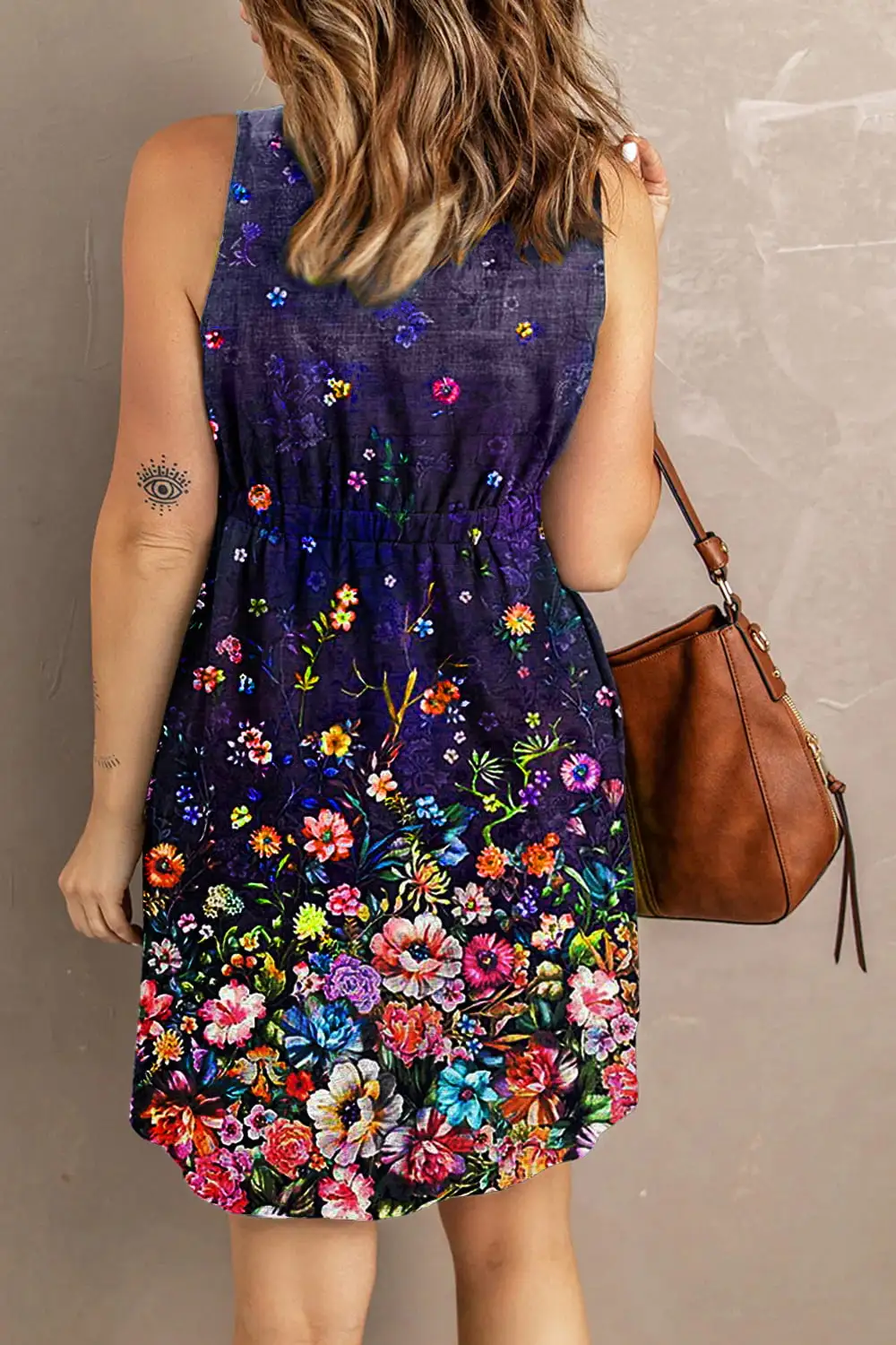 Button Front Pocket Detail Dress