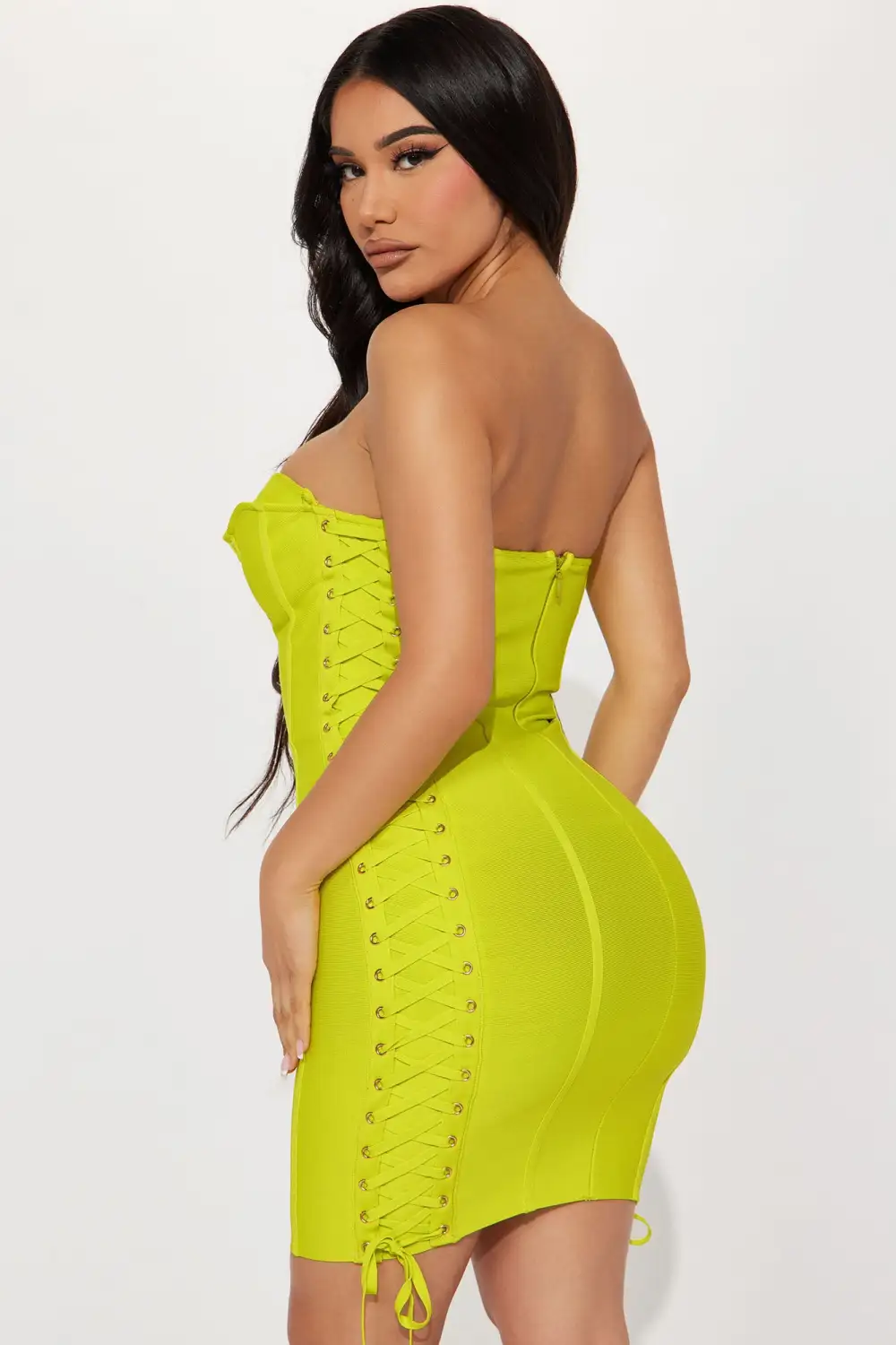 Barbara Midi Dress - Neon Yellow