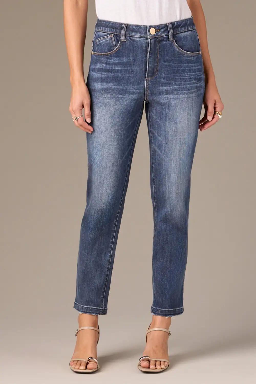 Petite High Rise Distressed Skinny Jeans