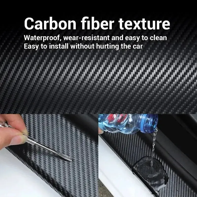 Car 3D Carbon Fiber Door Sill Protector Strip