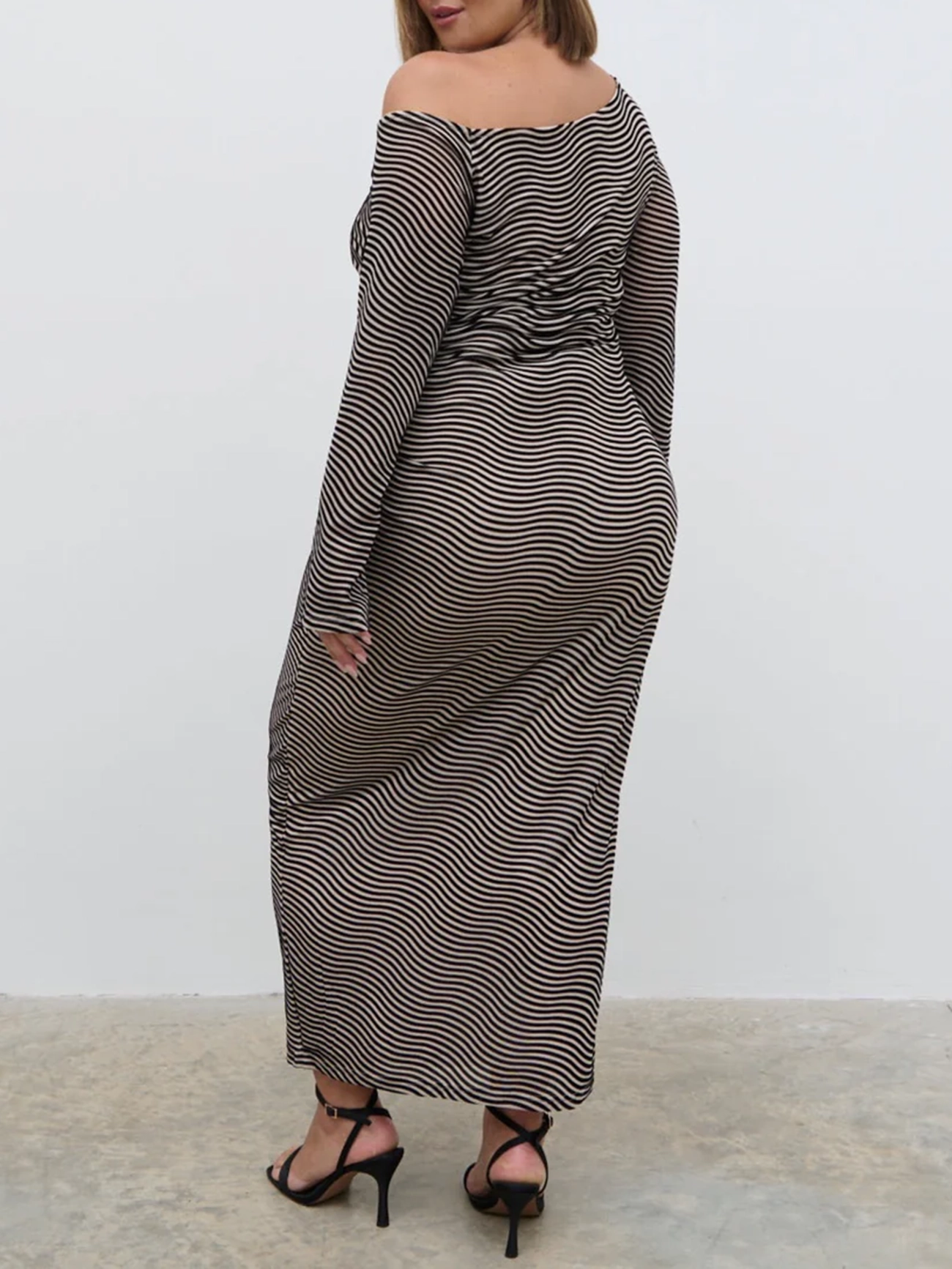 Asymmetric Knot Midi Dress Curve