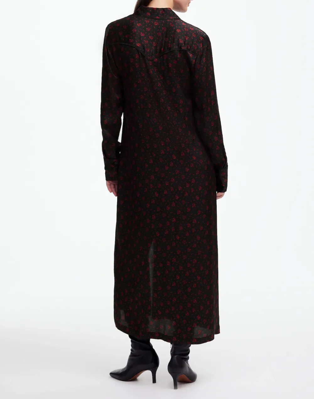 Button-Front Maxi Dress in Floral