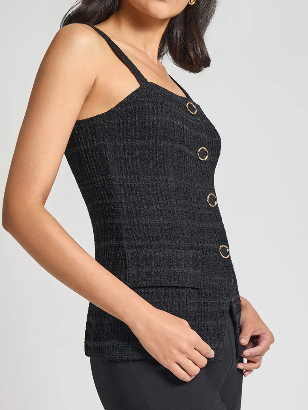 Strap Button Vest