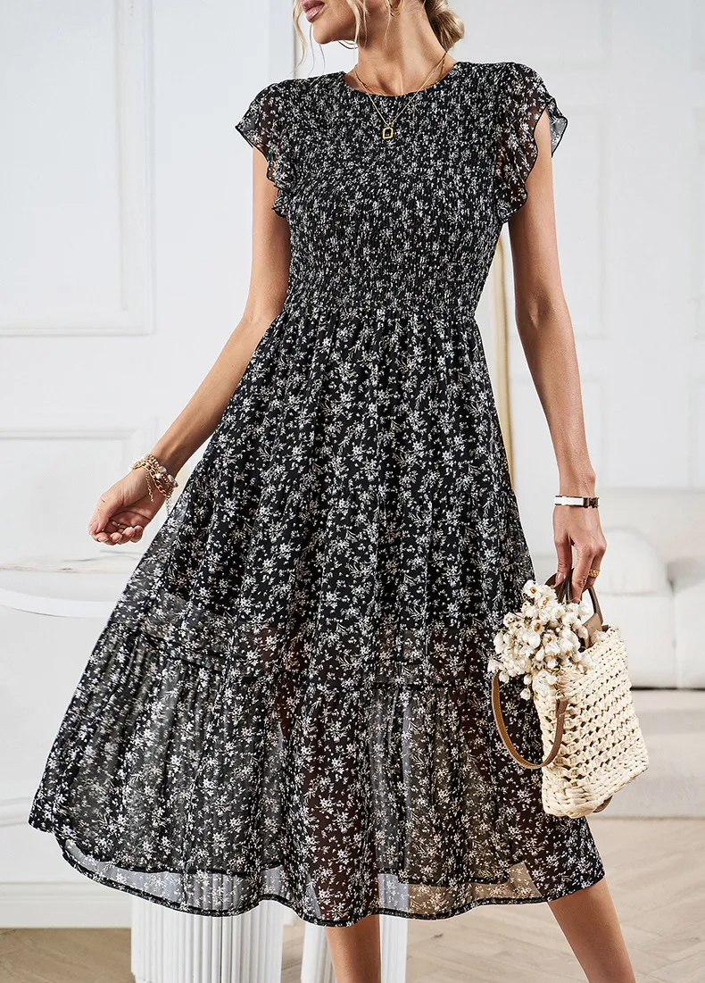 Women's Floral Temperament Dress