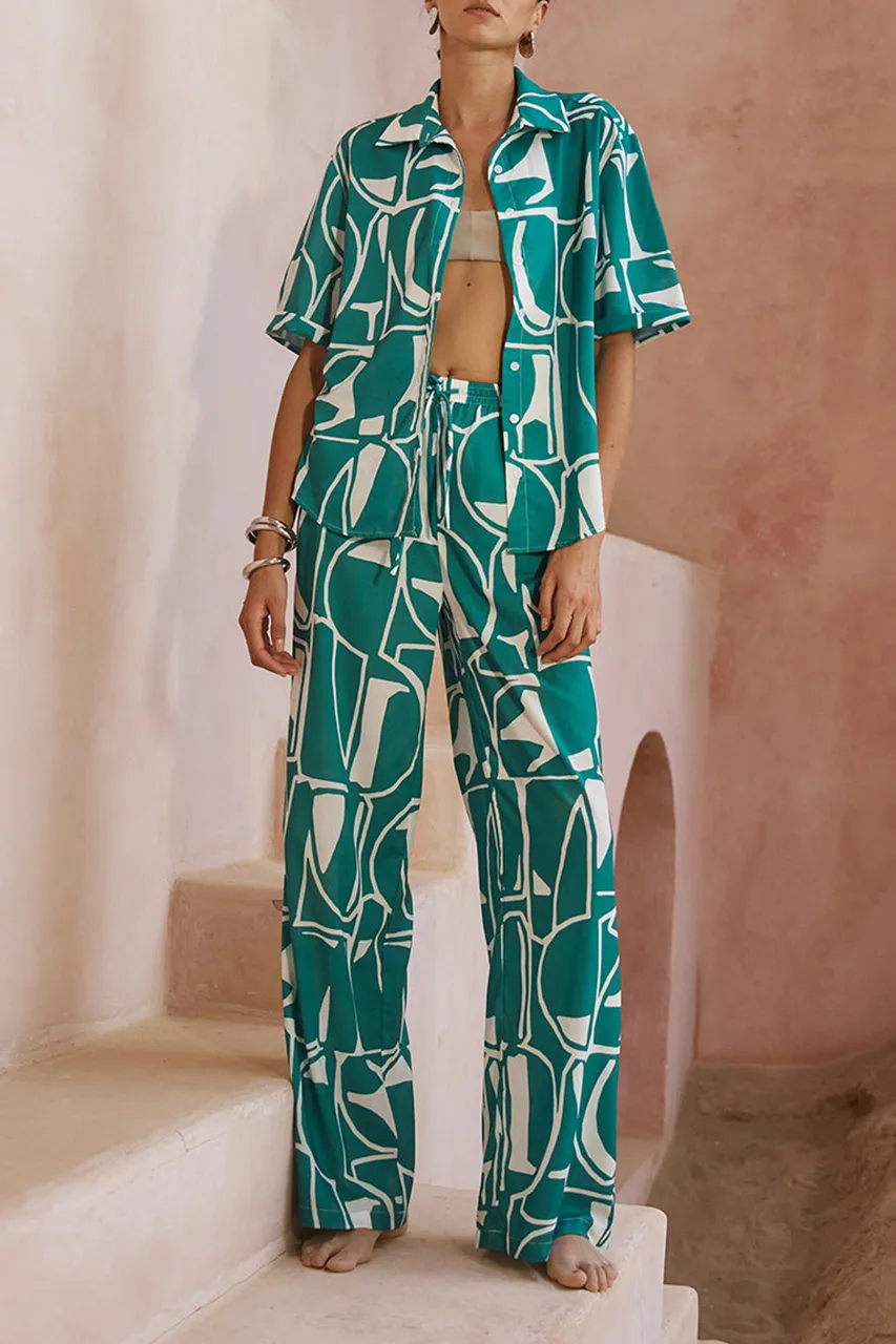 Green Comfortable Mopping Pants