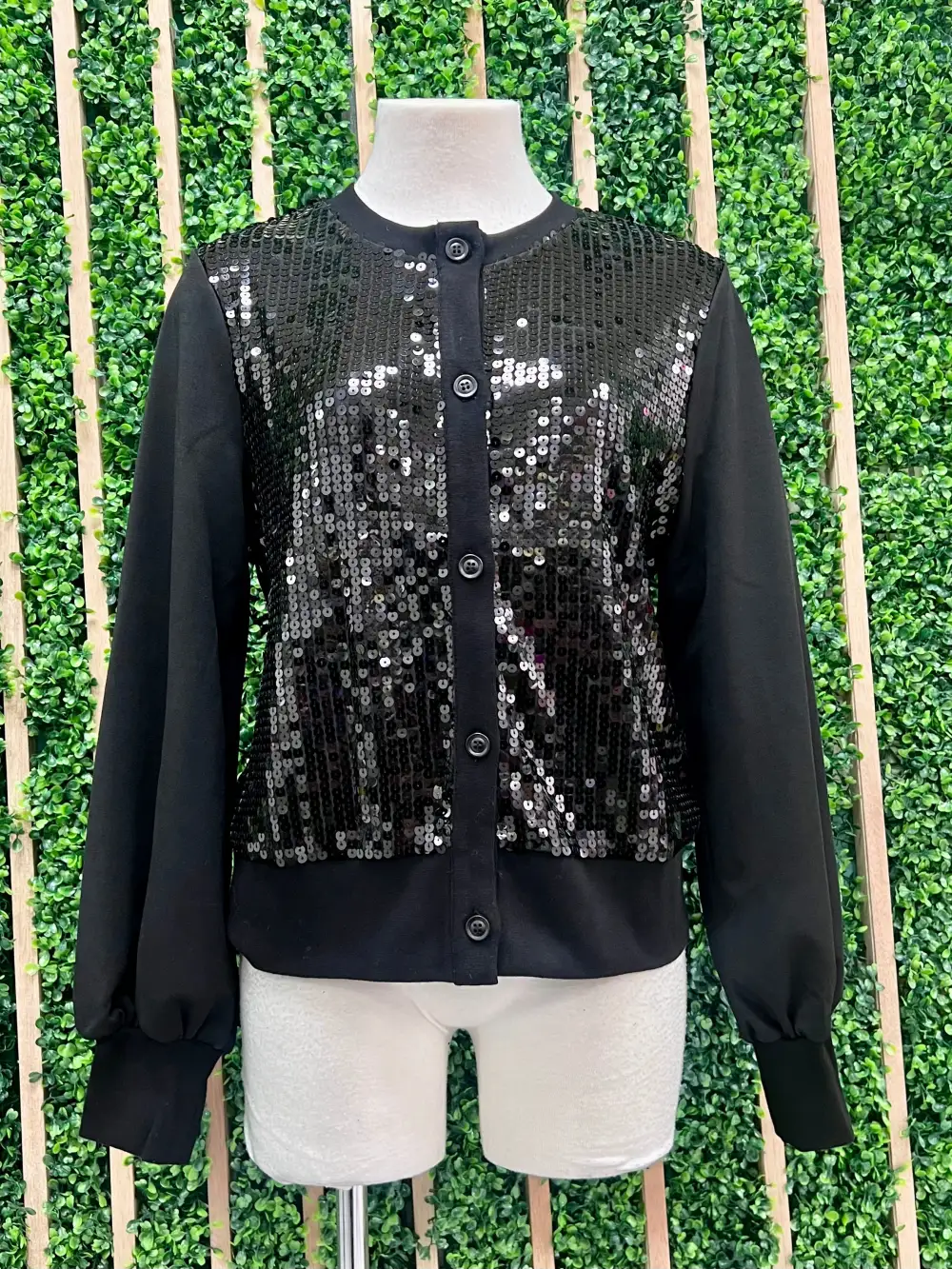 Sequin Front Button Down Top