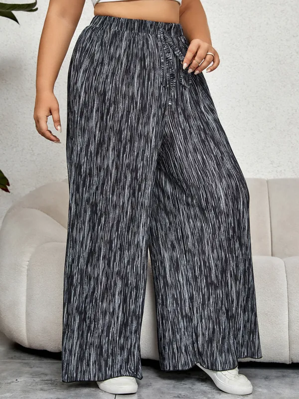 High Waist Wide Leg Pants Loose Thin Straight Tie Dye Trousers