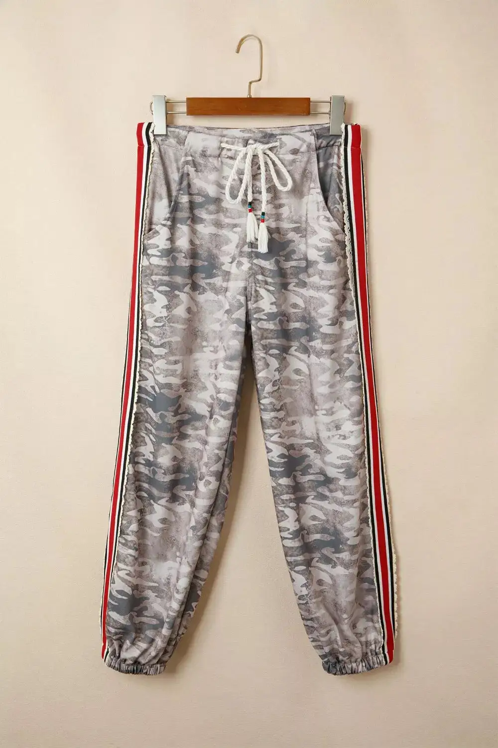 Camo Print Drawstring Waist Joggers Pants