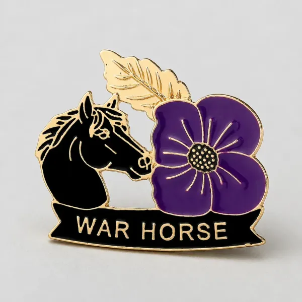 🐴 111th Anniversary War Horse Purple Poppy Memorial Brooch | A Meaningful Keepsake with Vintage Details for Veterans, Horse Lovers & History Collectors 💜