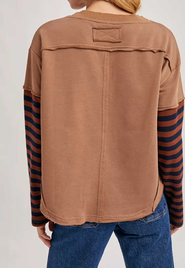 Latte Combo Striped Tee