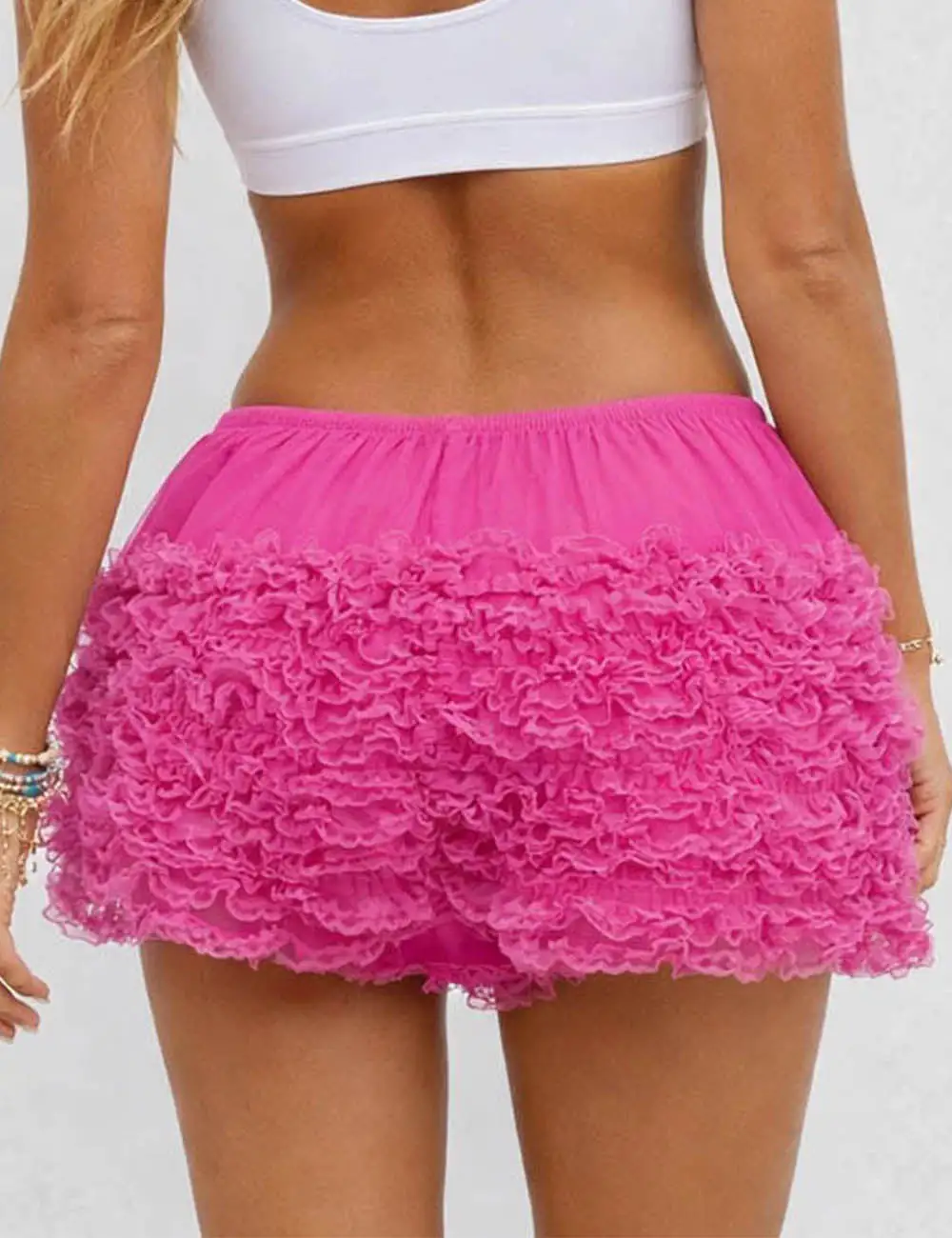 Romantic Lace Tiered Ruffle Mini Shorts