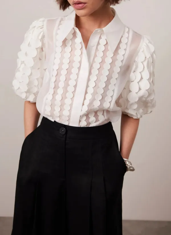 Casual Style Puff Sleeve Shirt