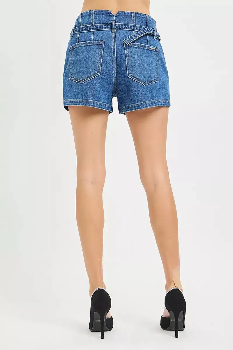 Double Button Slouchy Casual Shorts
