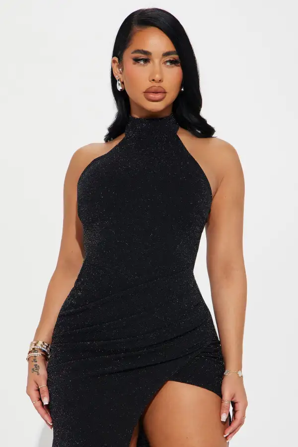 Angelique Glitter Gown - Black