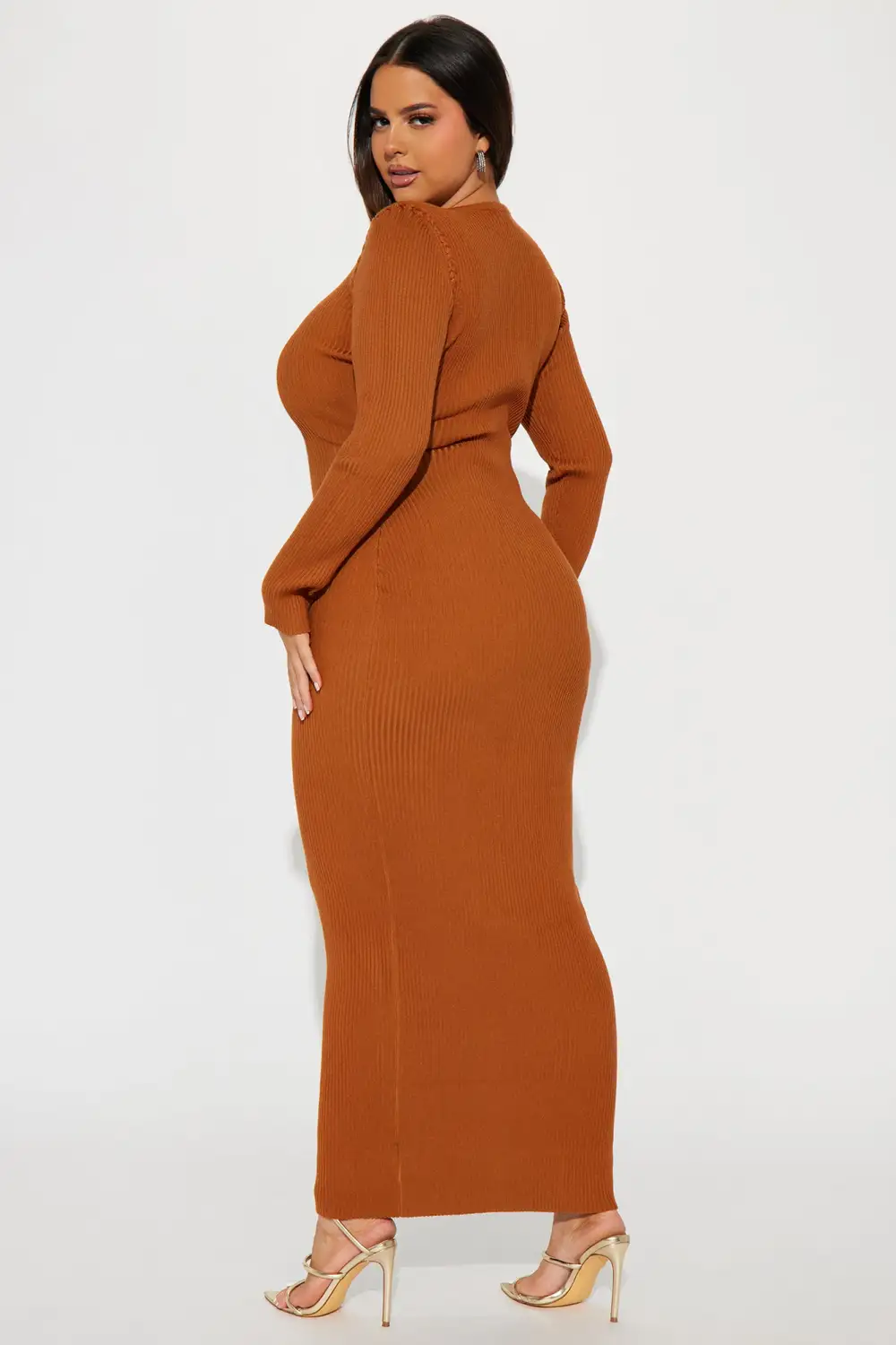 Sara Sweater Maxi Dress - Cognac