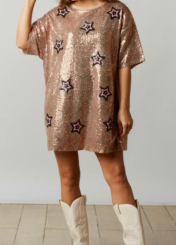 Sequin Star Mini Dress