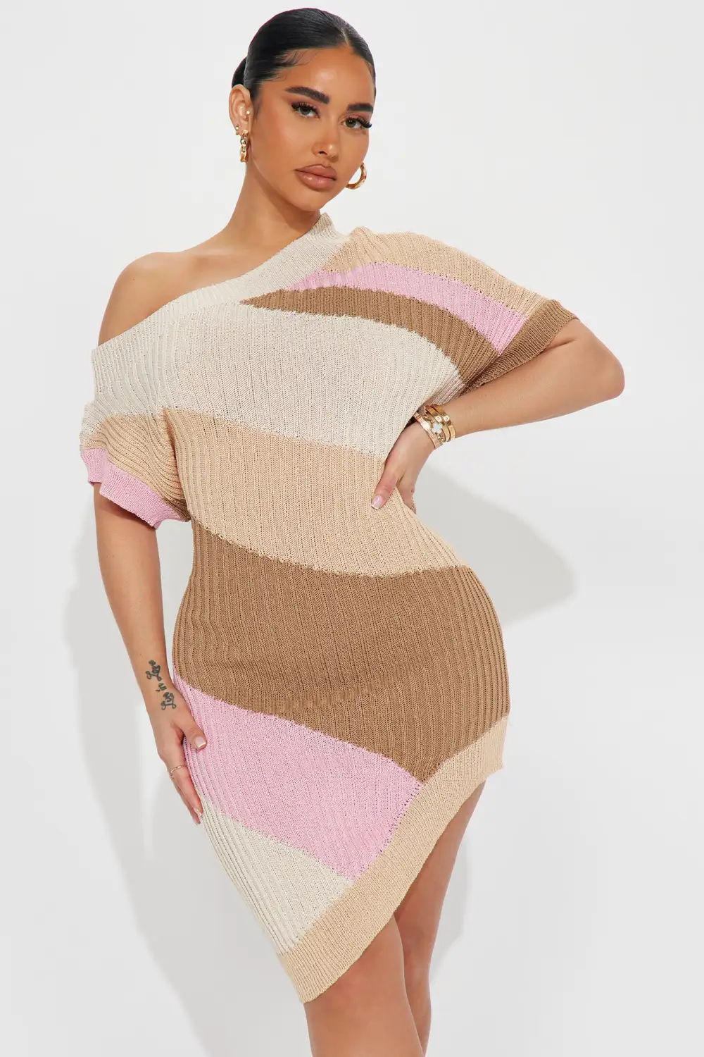 Neapolitan Sweater Midi Dress - Multi Color