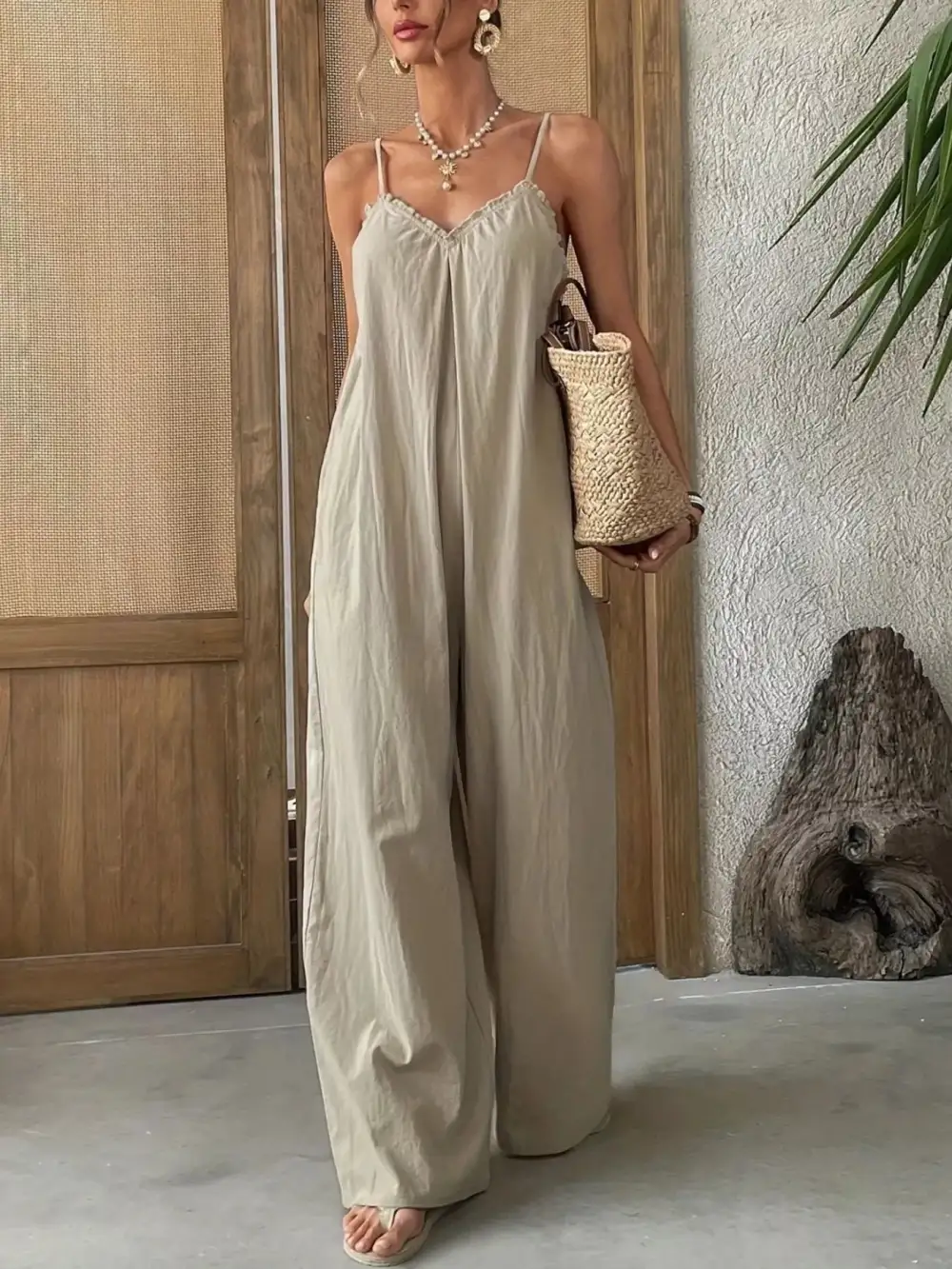 Wide Leg Sleeveless Jumpsuit