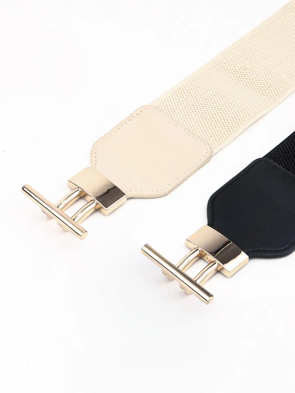 Wide Buckle Stretch Belt