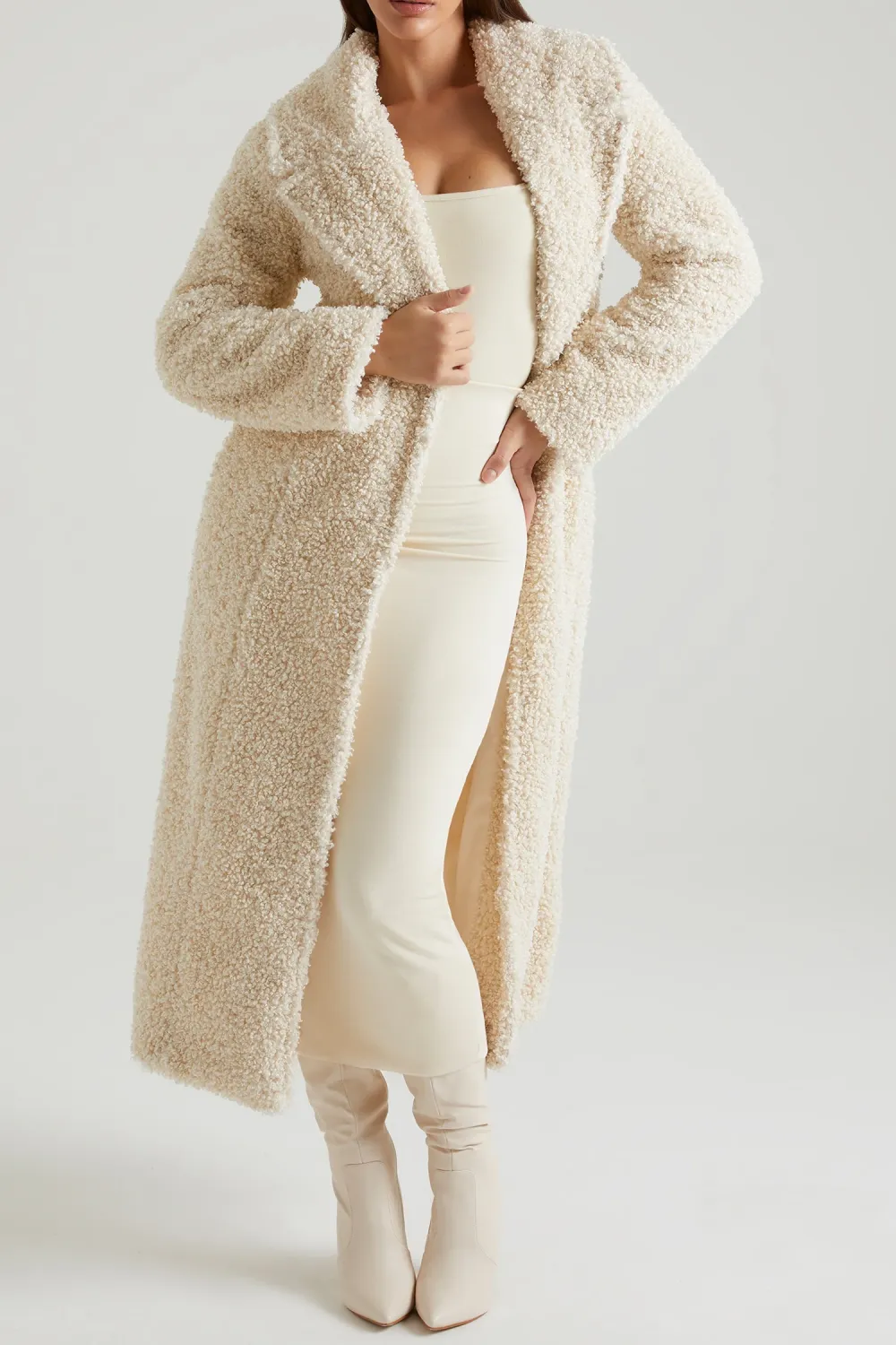 Constant Temperature Lambskin Long Warm Coat