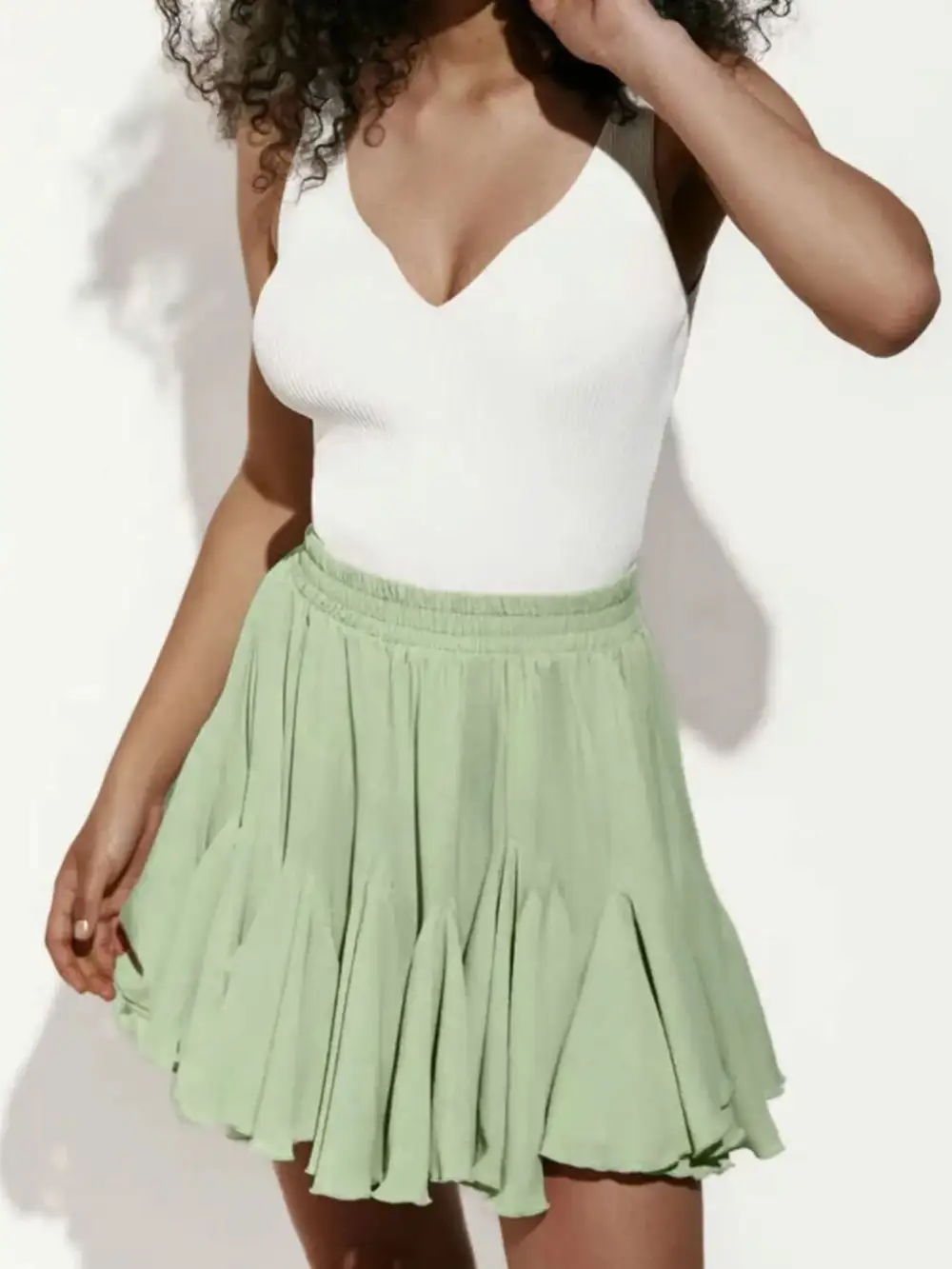 Ruffle Elastic Skirt
