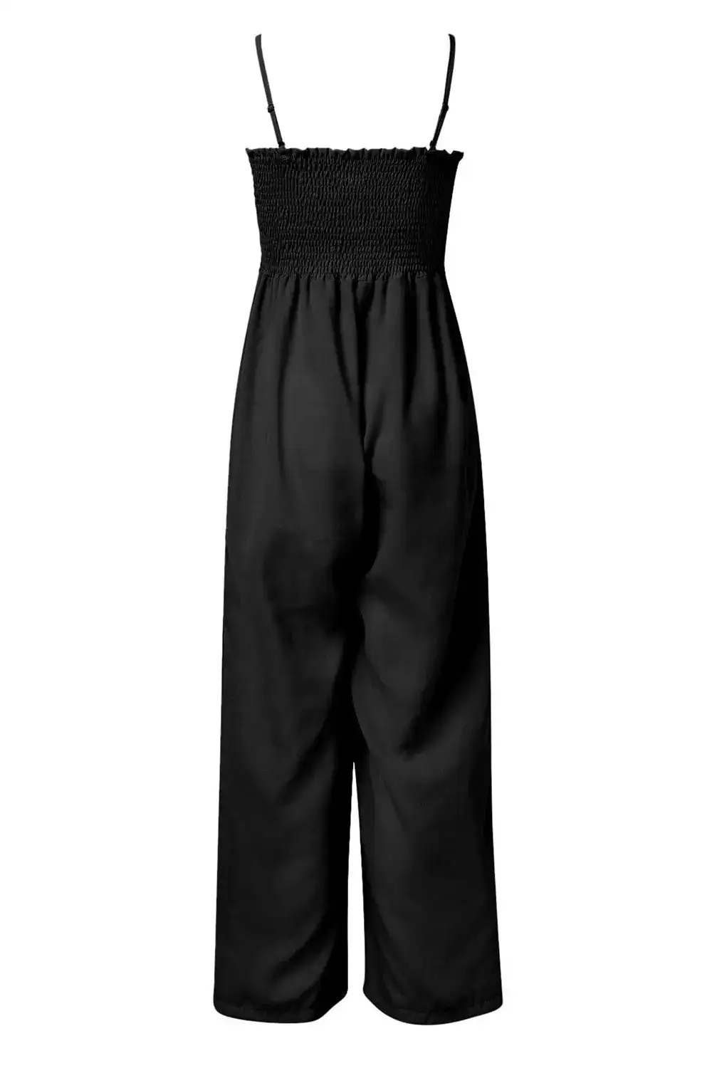 Smocked Strappy Wide Leg Jumpsuit