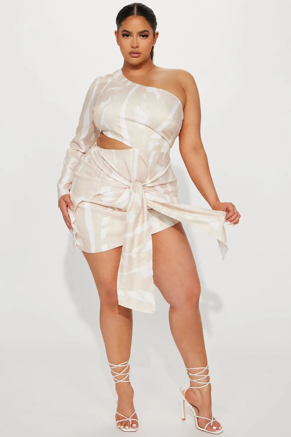 Annalisa Textured Mini Dress - Tan