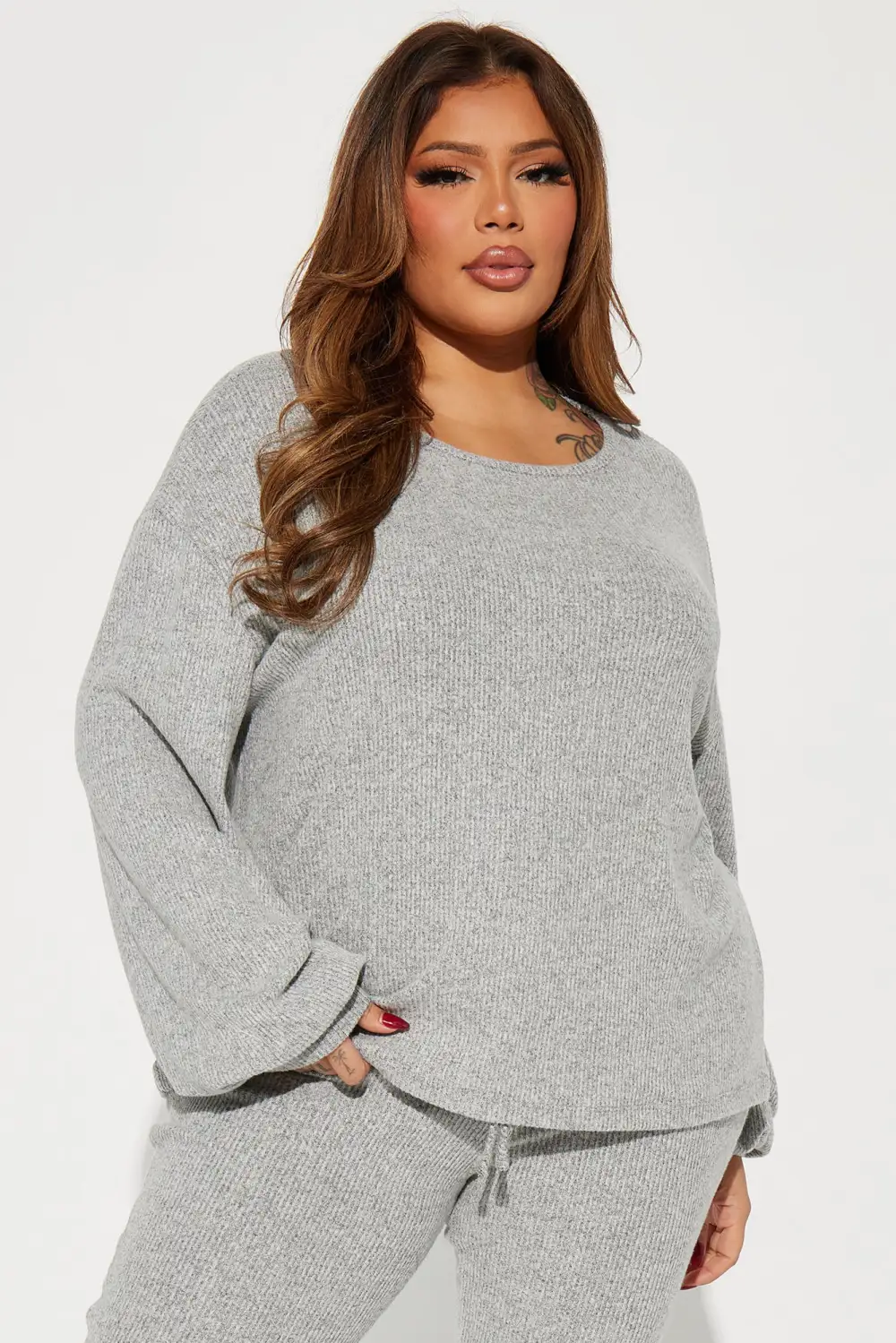 Comfy N Cozy Legging Set - Heather Grey