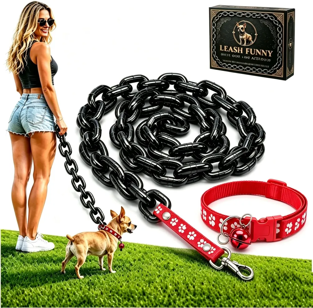 Funny Pet Simulation Thick Iron Chain with Collar