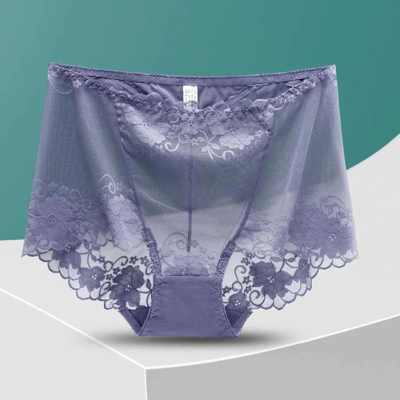 Soft Everyday High Waist Lace Trim Breathable Panty
