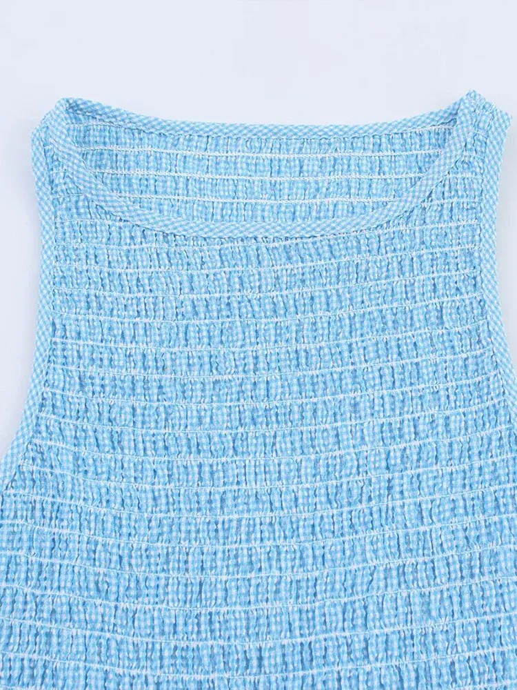 Crew Neck Sleeveless Midi Dress