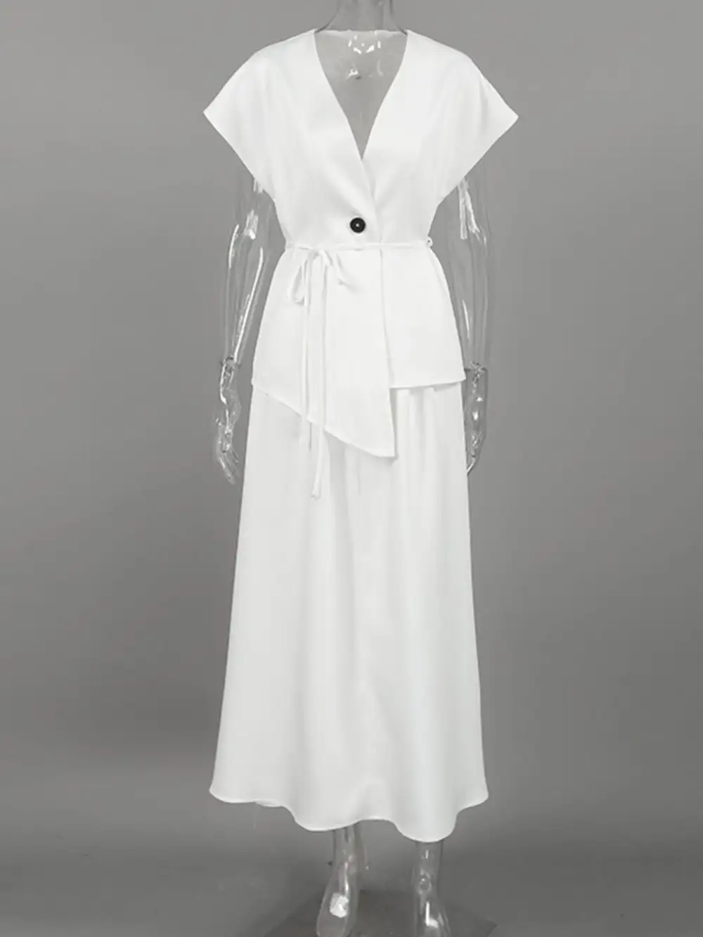 Polished Button Front Short Sleeve Coordinated Shorts