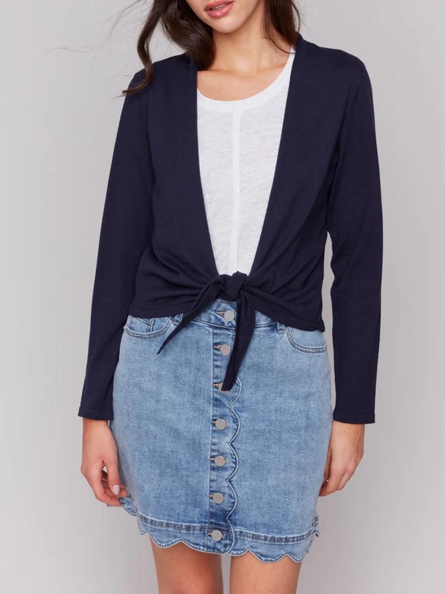 Versatile Preppy Style Women's Lace-Up Top
