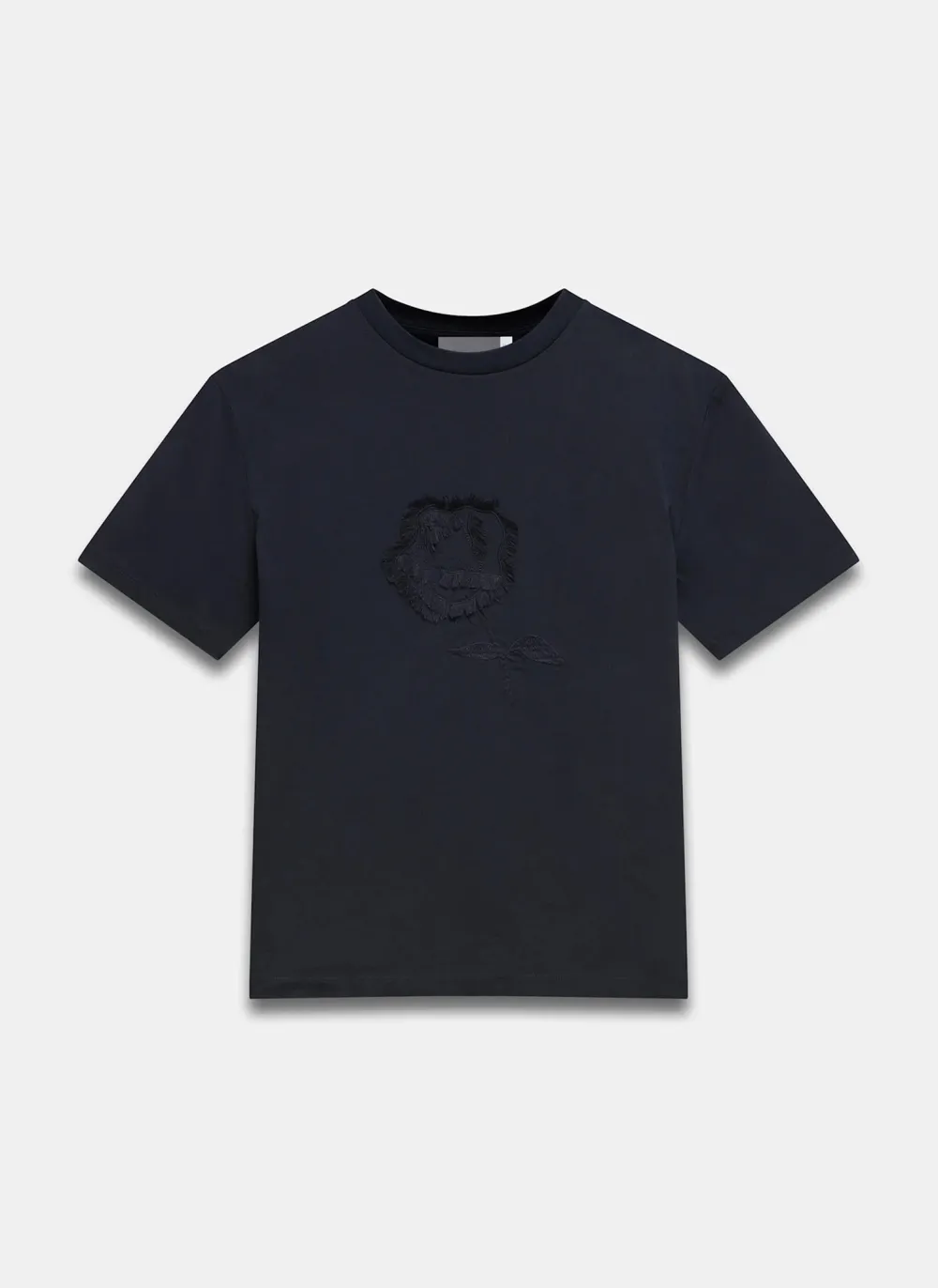 Casual Style Navy Motif T-Shirt