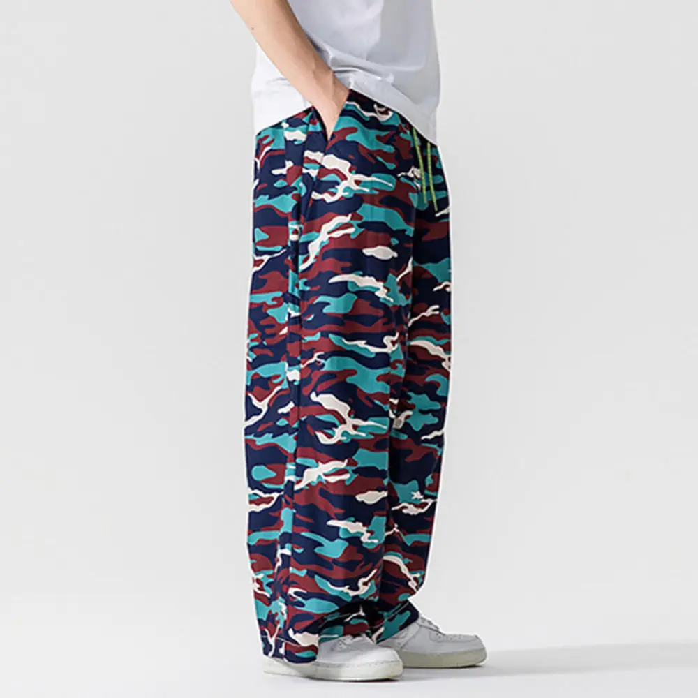 Patterned Wide Leg Pants