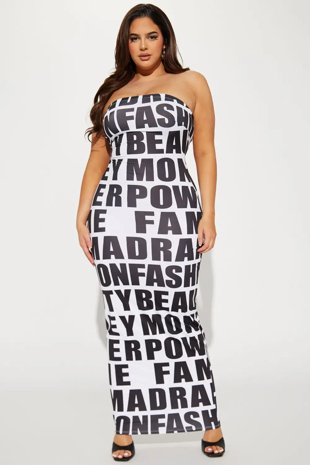 Riot Reflection Maxi Dress - White/Black