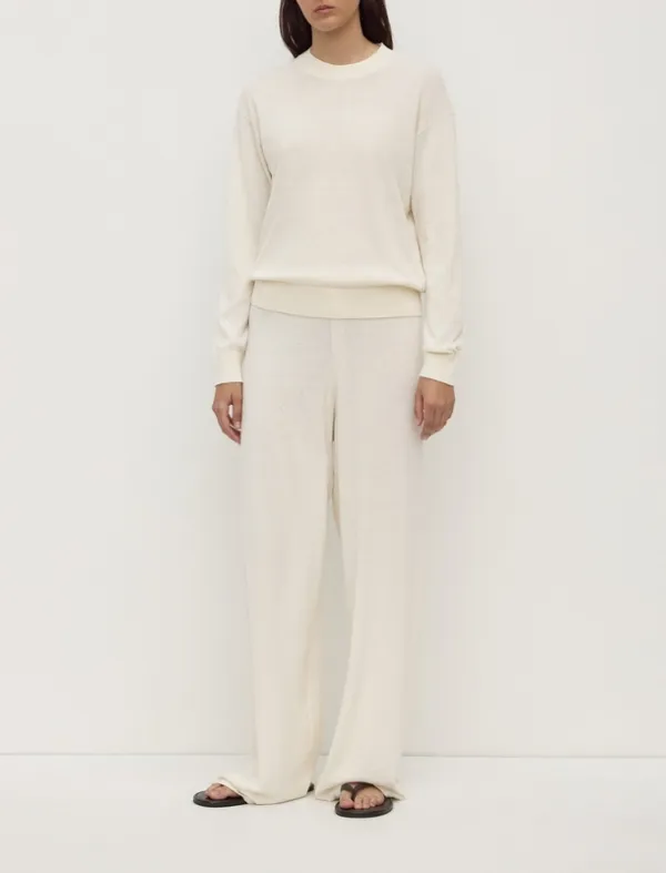 Cream Cotton Cashmere Lounge Sweater