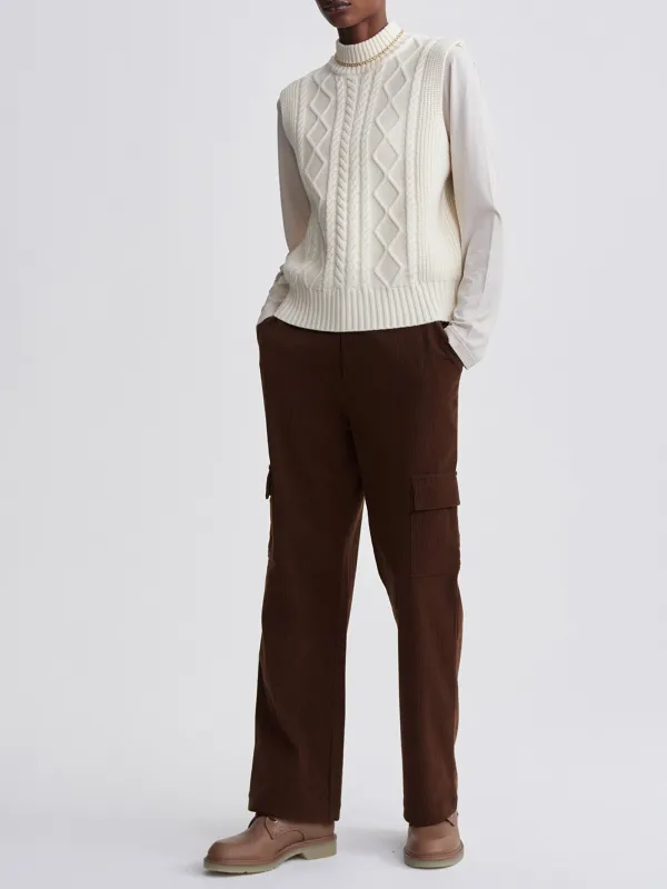 Argyle Pattern Roll Neck Vest